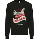 Life is Better With Chickens Around Farmer Mens Sweatshirt Jumper Black