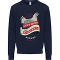 Life is Better With Chickens Around Farmer Mens Sweatshirt Jumper Navy Blue