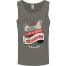 Life is Better With Chickens Around Farmer Mens Vest Tank Top Charcoal
