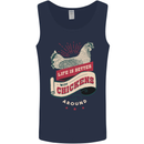 Life is Better With Chickens Around Farmer Mens Vest Tank Top Navy Blue
