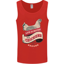 Life is Better With Chickens Around Farmer Mens Vest Tank Top Red