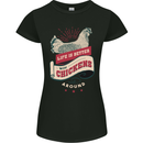 Life is Better With Chickens Around Farmer Womens Petite Cut T-Shirt Black