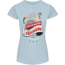 Life is Better With Chickens Around Farmer Womens Petite Cut T-Shirt Light Blue