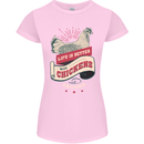 Life is Better With Chickens Around Farmer Womens Petite Cut T-Shirt Light Pink