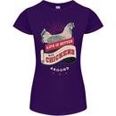 Life is Better With Chickens Around Farmer Womens Petite Cut T-Shirt Purple