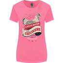 Life is Better With Chickens Around Farmer Womens Wider Cut T-Shirt Azalea