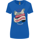 Life is Better With Chickens Around Farmer Womens Wider Cut T-Shirt Royal Blue