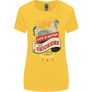Life is Better With Chickens Around Farmer Womens Wider Cut T-Shirt Yellow