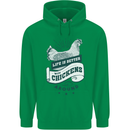 Life is Better With Chickens Around Farming Childrens Kids Hoodie Irish Green