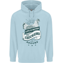 Life is Better With Chickens Around Farming Childrens Kids Hoodie Light Blue