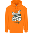 Life is Better With Chickens Around Farming Childrens Kids Hoodie Orange