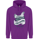 Life is Better With Chickens Around Farming Childrens Kids Hoodie Purple