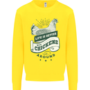 Life is Better With Chickens Around Farming Kids Sweatshirt Jumper Yellow
