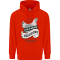 Life is Better With Chickens Around Farming Mens 80% Cotton Hoodie Bright Red