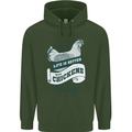 Life is Better With Chickens Around Farming Mens 80% Cotton Hoodie Forest Green