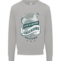Life is Better With Chickens Around Farming Mens Sweatshirt Jumper Sports Grey