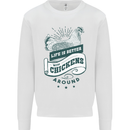 Life is Better With Chickens Around Farming Mens Sweatshirt Jumper White