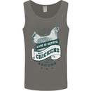 Life is Better With Chickens Around Farming Mens Vest Tank Top Charcoal