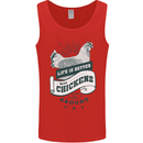 Life is Better With Chickens Around Farming Mens Vest Tank Top Red