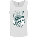 Life is Better With Chickens Around Farming Mens Vest Tank Top White