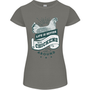 Life is Better With Chickens Around Farming Womens Petite Cut T-Shirt Charcoal