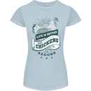 Life is Better With Chickens Around Farming Womens Petite Cut T-Shirt Light Blue