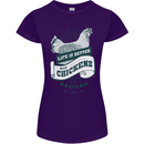 Life is Better With Chickens Around Farming Womens Petite Cut T-Shirt Purple
