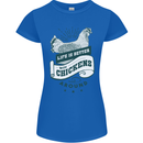 Life is Better With Chickens Around Farming Womens Petite Cut T-Shirt Royal Blue