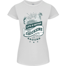 Life is Better With Chickens Around Farming Womens Petite Cut T-Shirt White