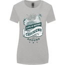 Life is Better With Chickens Around Farming Womens Wider Cut T-Shirt Sports Grey