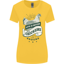 Life is Better With Chickens Around Farming Womens Wider Cut T-Shirt Yellow
