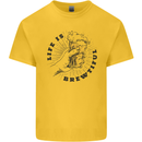 Life is Brewtiful Beer Alcohol Larger Kids T-Shirt Childrens Yellow