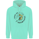 Life is Brewtiful Beer Alcohol Larger Mens 80% Cotton Hoodie Peppermint