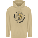 Life is Brewtiful Beer Alcohol Larger Mens 80% Cotton Hoodie Sand