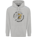 Life is Brewtiful Beer Alcohol Larger Mens 80% Cotton Hoodie Sports Grey