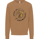 Life is Brewtiful Beer Alcohol Larger Mens Sweatshirt Jumper Caramel Latte