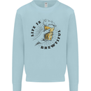 Life is Brewtiful Beer Alcohol Larger Mens Sweatshirt Jumper Light Blue