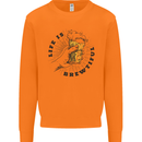 Life is Brewtiful Beer Alcohol Larger Mens Sweatshirt Jumper Orange