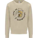 Life is Brewtiful Beer Alcohol Larger Mens Sweatshirt Jumper Sand