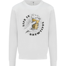 Life is Brewtiful Beer Alcohol Larger Mens Sweatshirt Jumper White