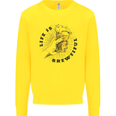 Life is Brewtiful Beer Alcohol Larger Mens Sweatshirt Jumper Yellow