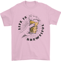 Life is Brewtiful Beer Alcohol Larger Mens T-Shirt 100% Cotton Light Pink