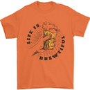Life is Brewtiful Beer Alcohol Larger Mens T-Shirt 100% Cotton Orange