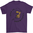 Life is Brewtiful Beer Alcohol Larger Mens T-Shirt 100% Cotton Purple