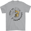 Life is Brewtiful Beer Alcohol Larger Mens T-Shirt 100% Cotton Sports Grey