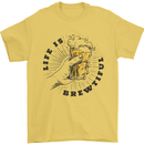 Life is Brewtiful Beer Alcohol Larger Mens T-Shirt 100% Cotton Yellow