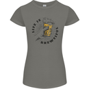 Life is Brewtiful Beer Alcohol Larger Womens Petite Cut T-Shirt Charcoal