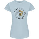 Life is Brewtiful Beer Alcohol Larger Womens Petite Cut T-Shirt Light Blue