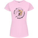 Life is Brewtiful Beer Alcohol Larger Womens Petite Cut T-Shirt Light Pink