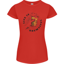 Life is Brewtiful Beer Alcohol Larger Womens Petite Cut T-Shirt Red